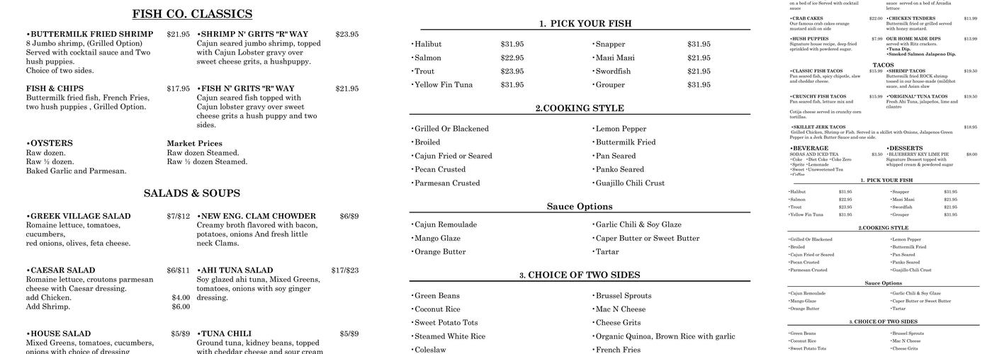 WPFCO Menu
