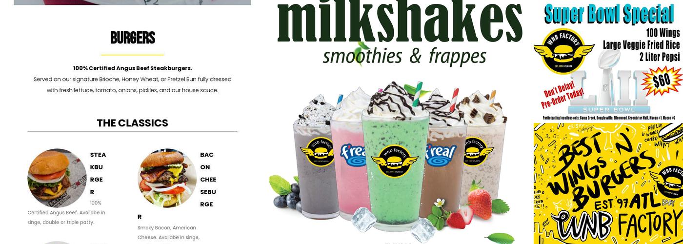 WNB Factory - Wings & Burger Menu