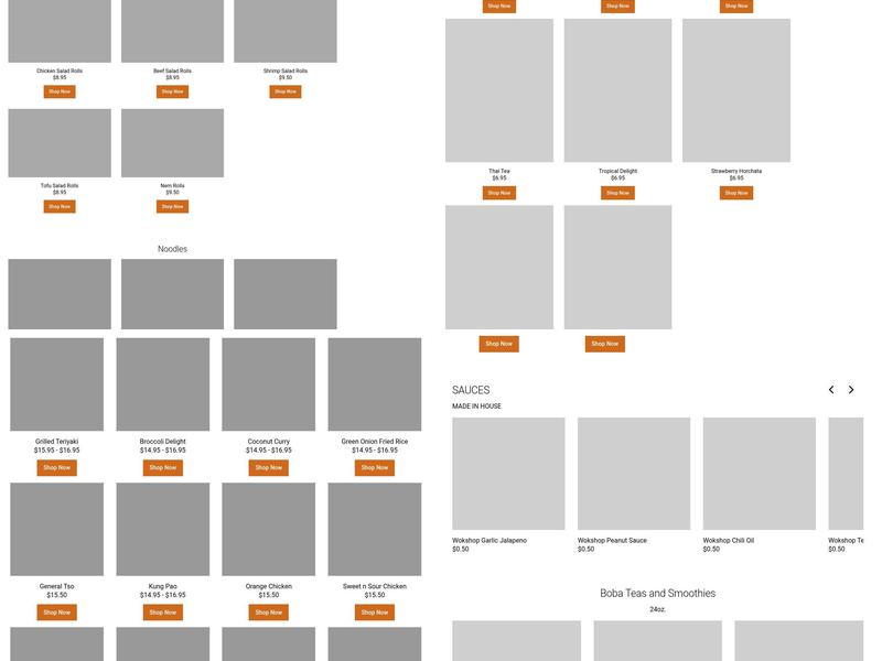 Wok Shop Kitchen Menu