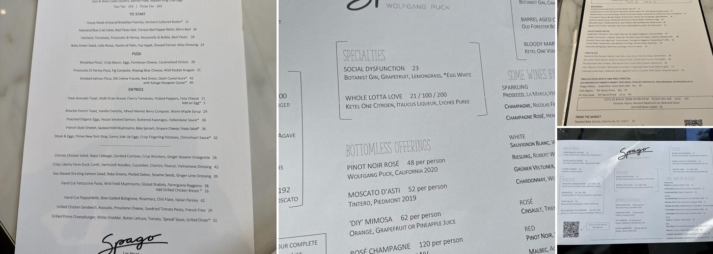 Spago Menu