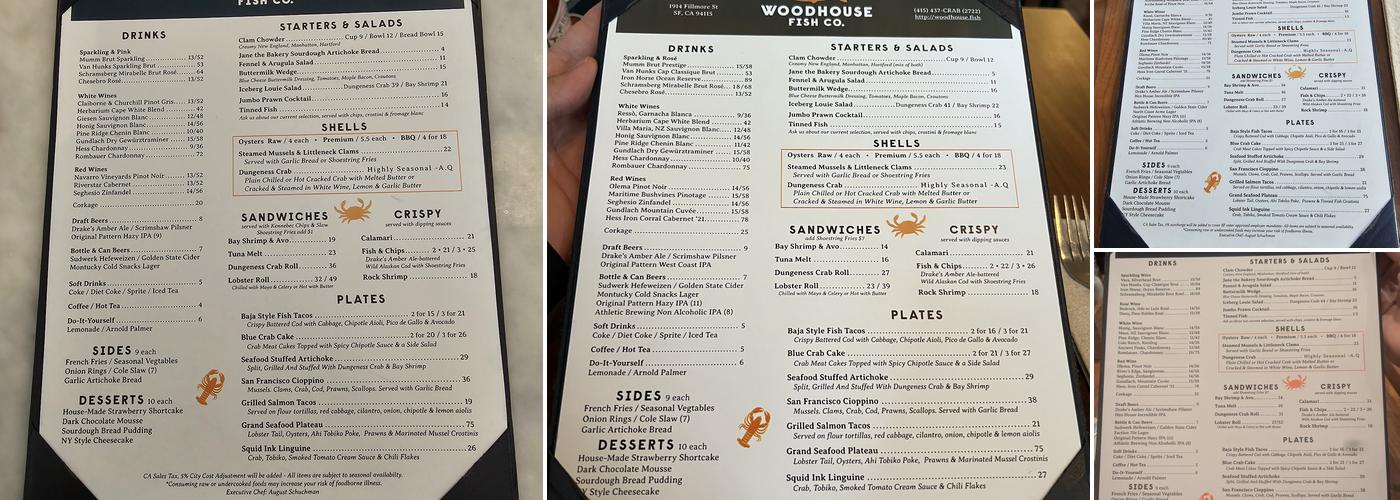 Woodhouse Fish Co. Menu
