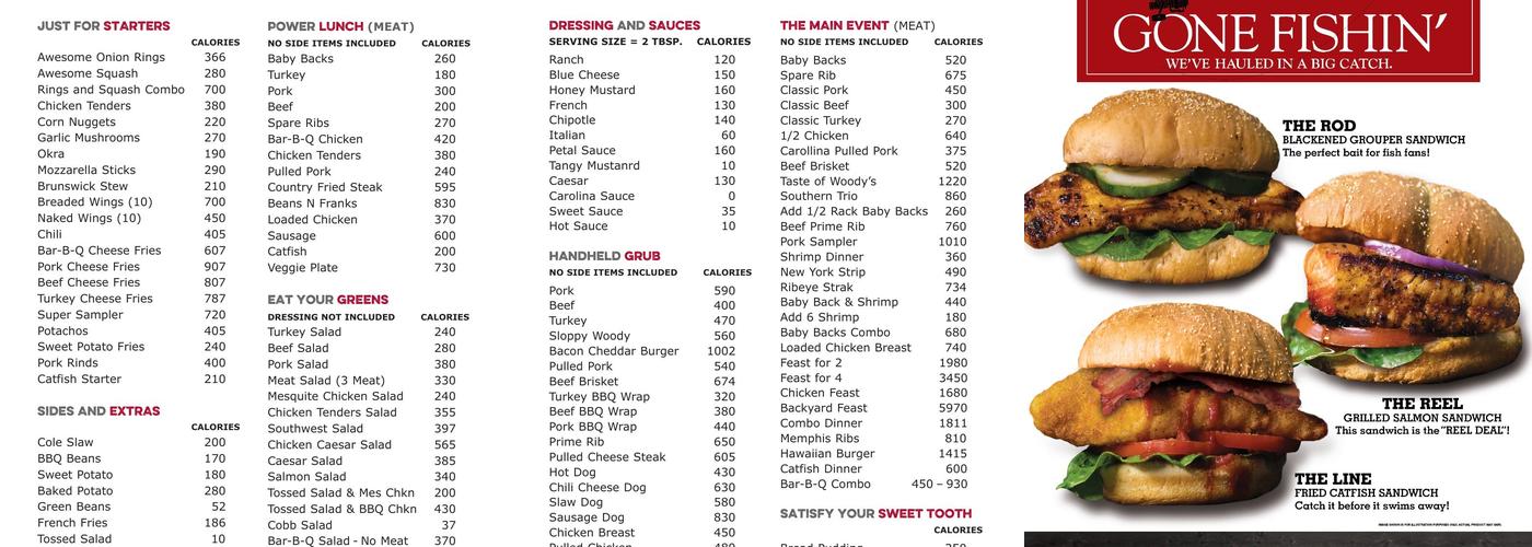 Woody's Bar-B-Q Menu