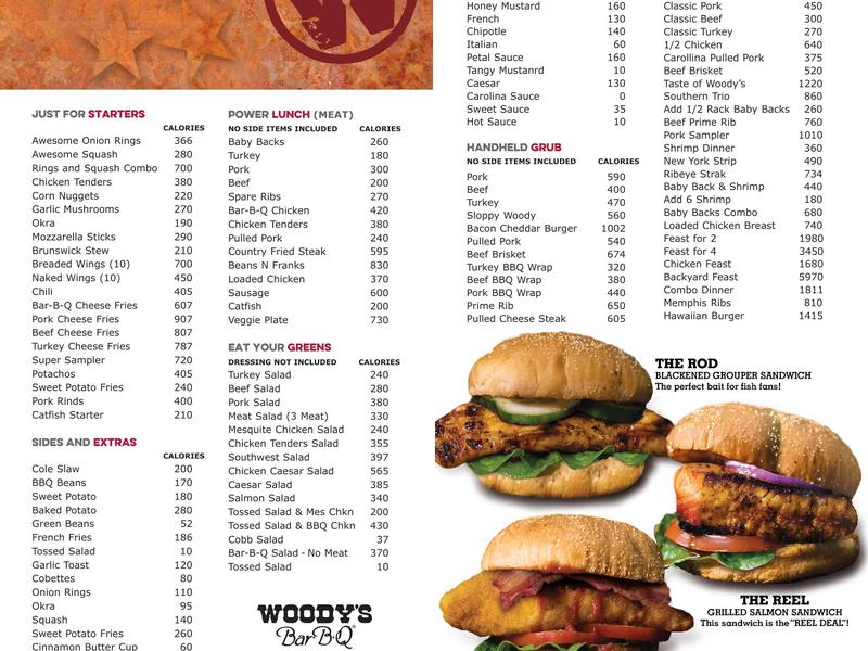 Woody's Bar-B-Q Menu