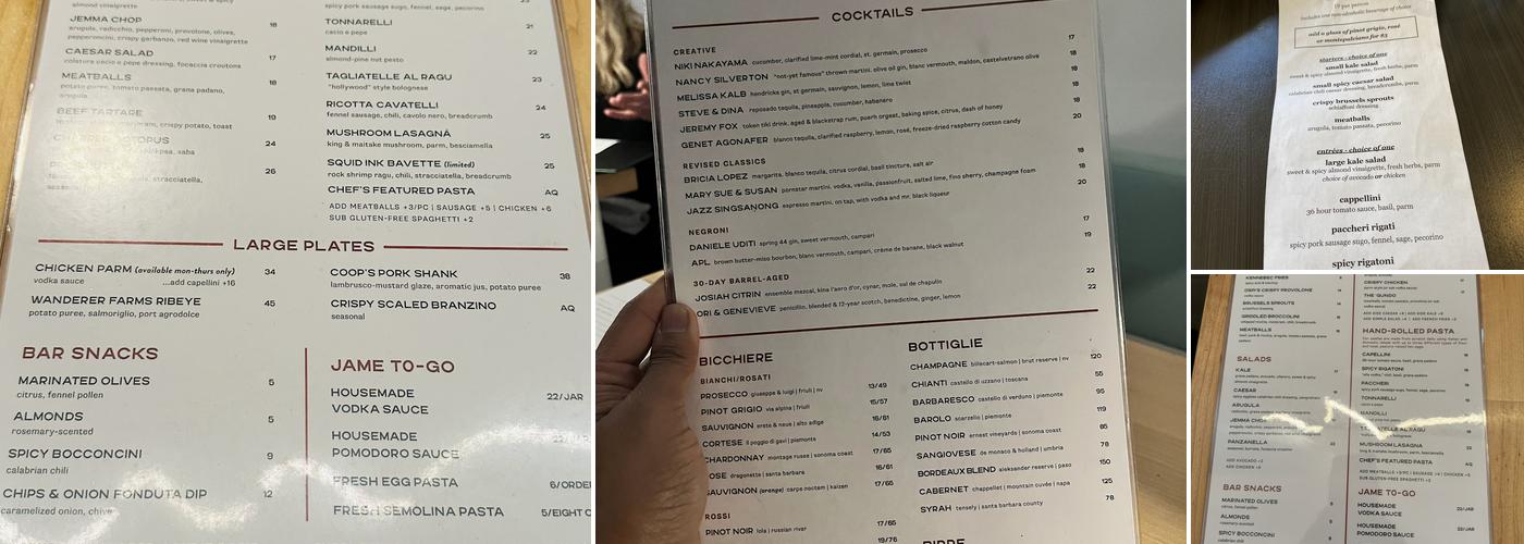 Jame Menu