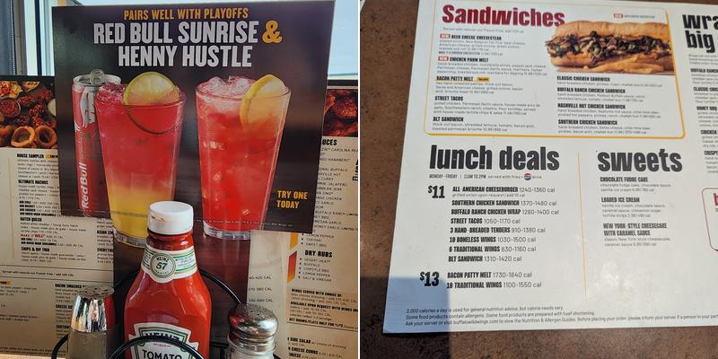 Buffalo Wild Wings Menu