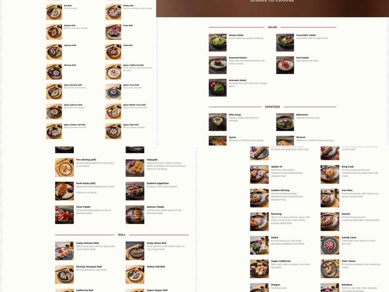 YamaChen's Sushi Menu