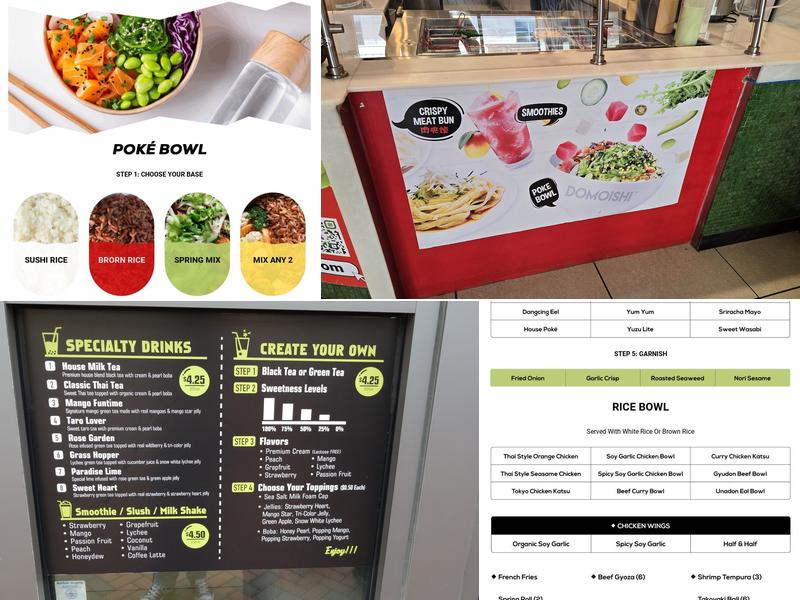 DOMOISHI Poké Bowl - Ramen - Wings - Boba Tea Menu