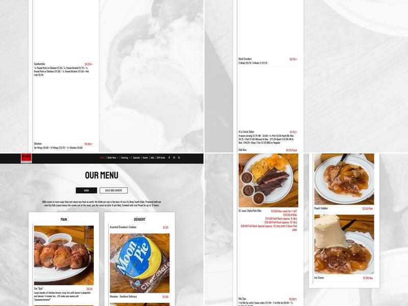 Yazoo BBQ Company Menu