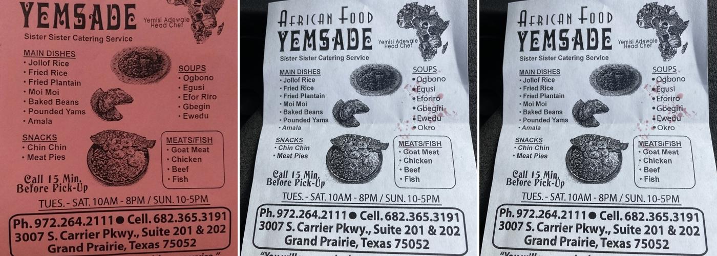 Yemsade Menu