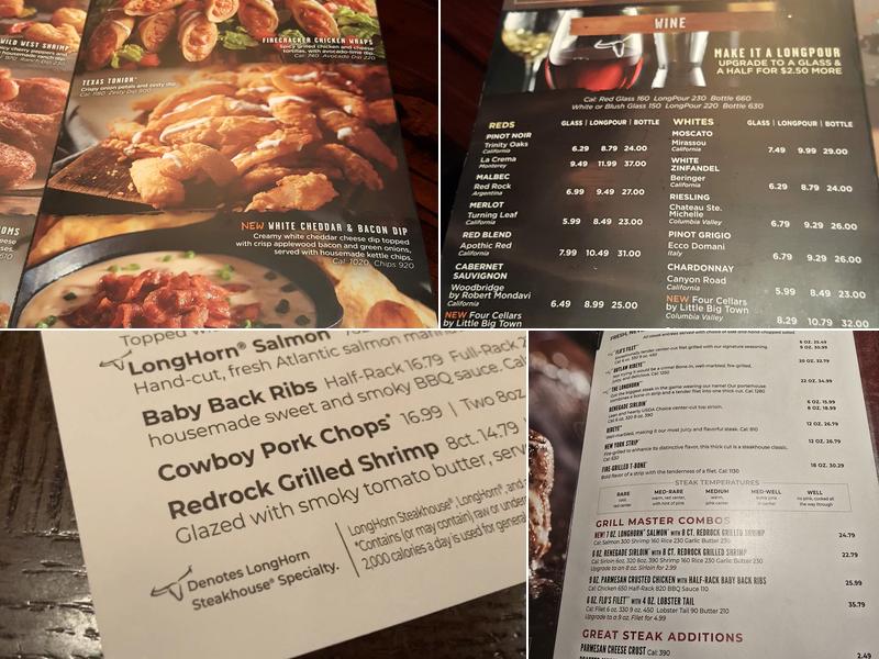 LongHorn Steakhouse Menu