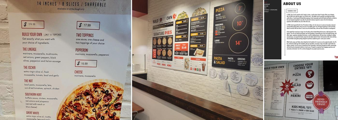 Your Pie Pizza Menu