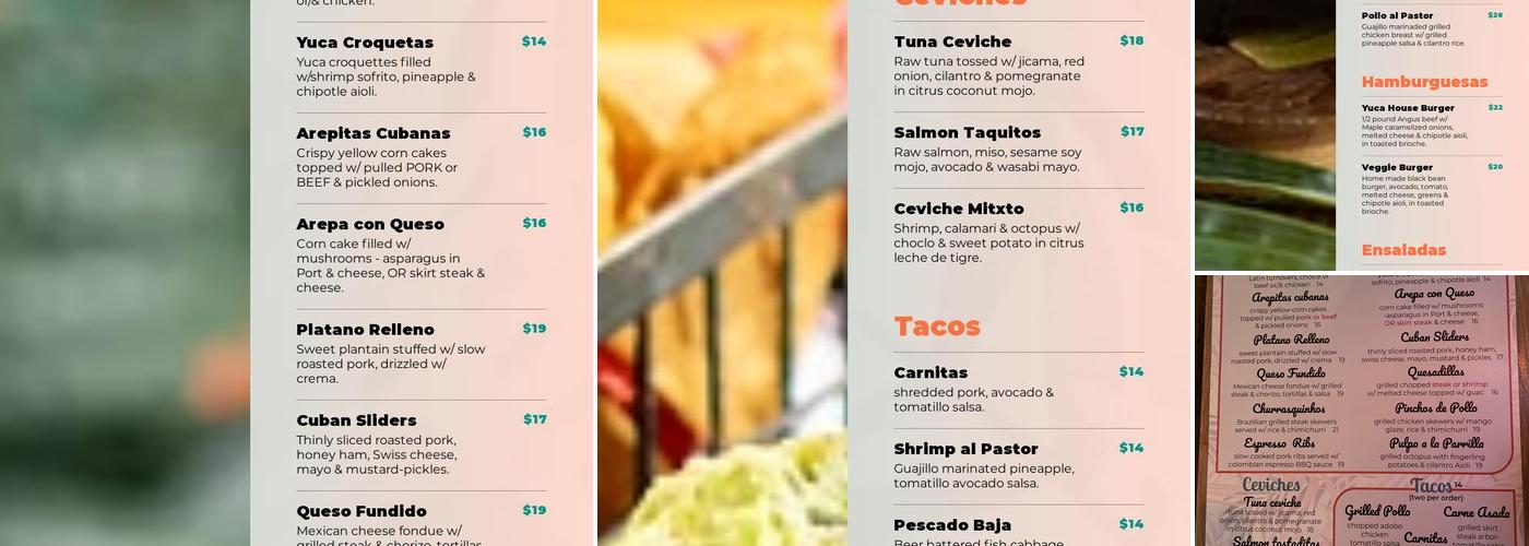 Yuca Menu