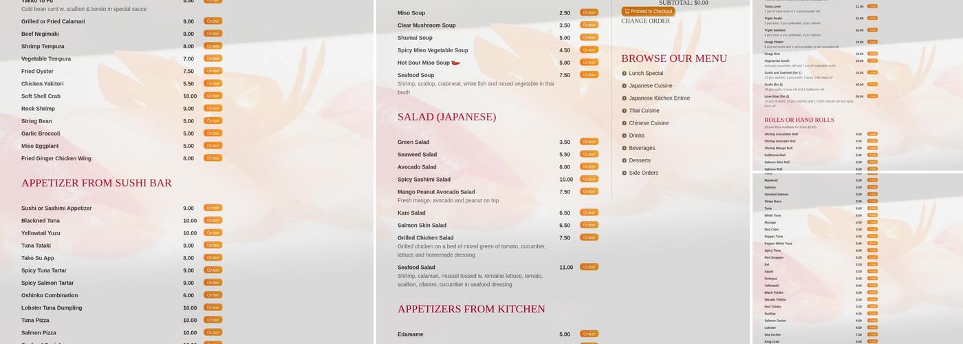 Yummy Thai Menu