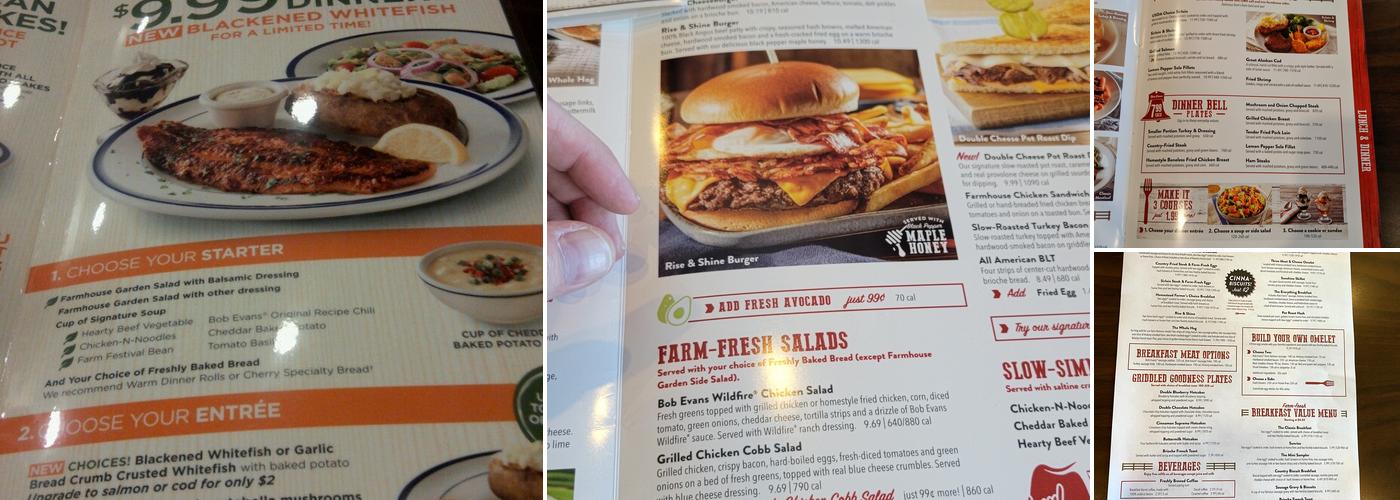 Bob Evans Menu