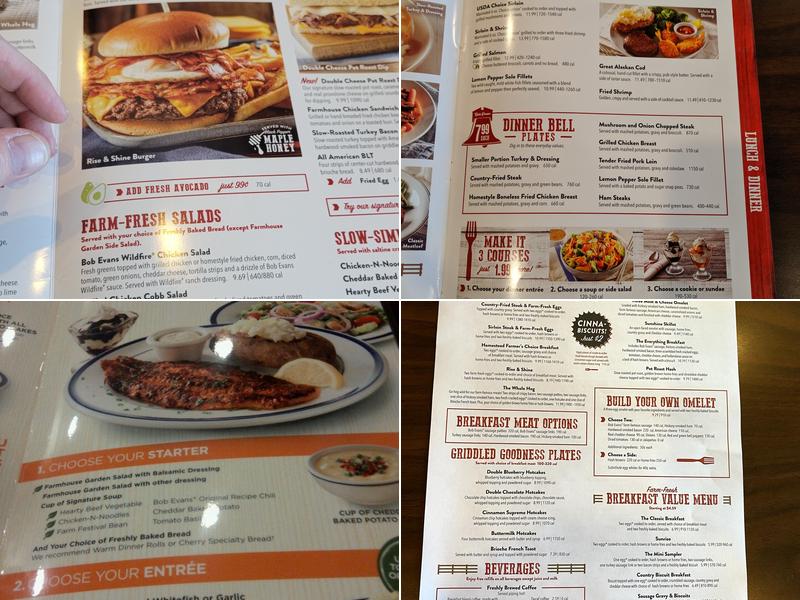 Bob Evans Menu