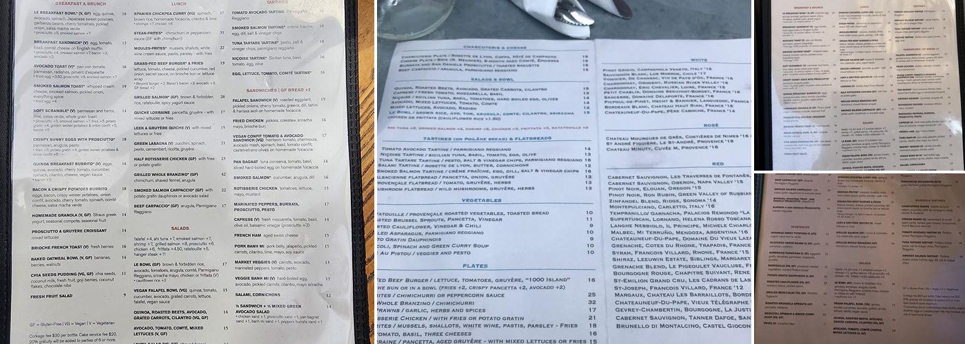 Zinqué Menu