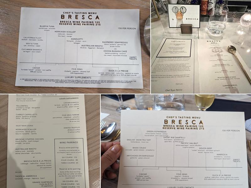 BRESCA Menu