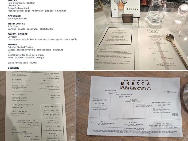 BRESCA Menu