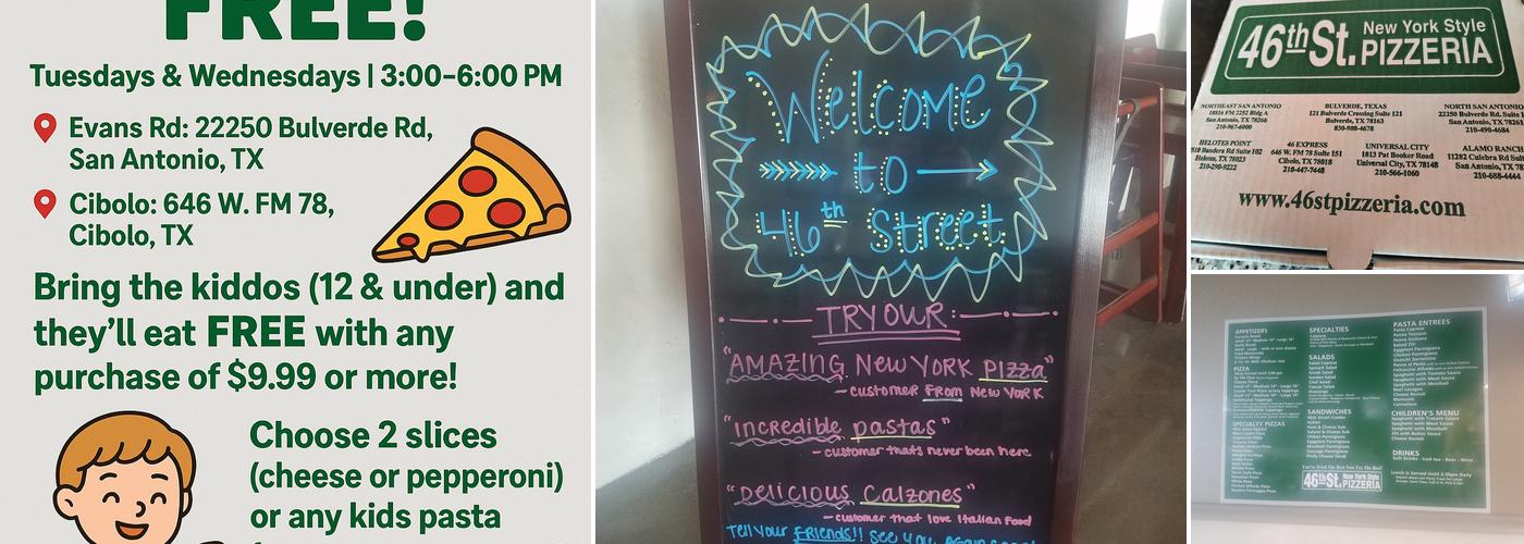 46th St. New York Style Pizzeria/Helotes Menu