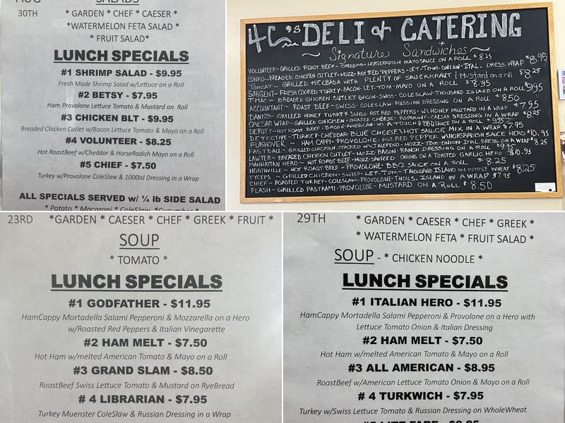 4C's Deli & Catering Menu