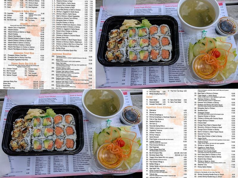 A Plus Sushi Menu