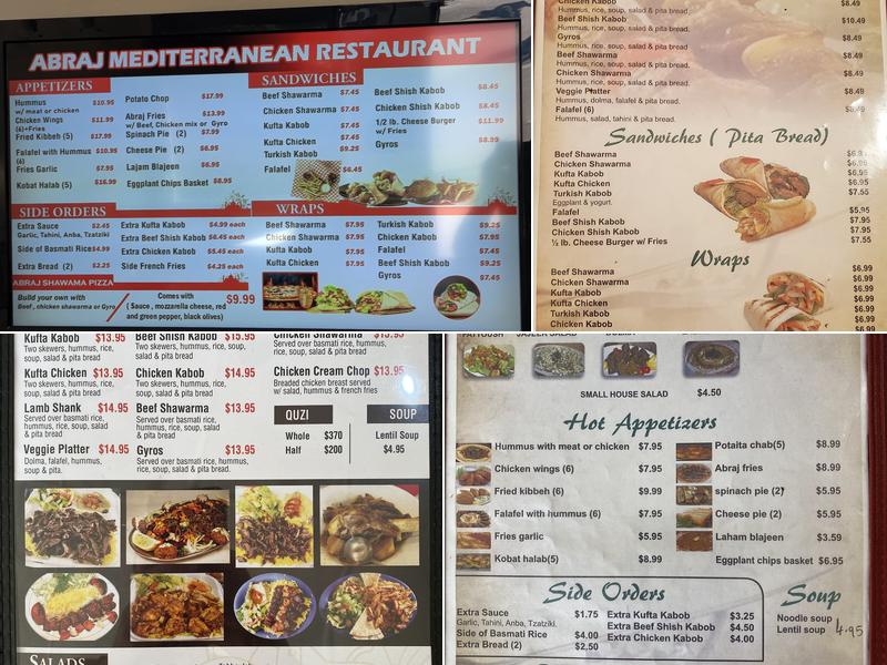 Abraj Mediterranean Restaurant Menu