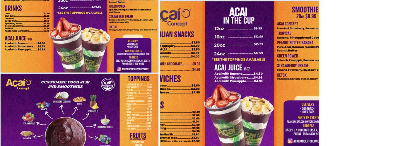 Açaí Concept Menu