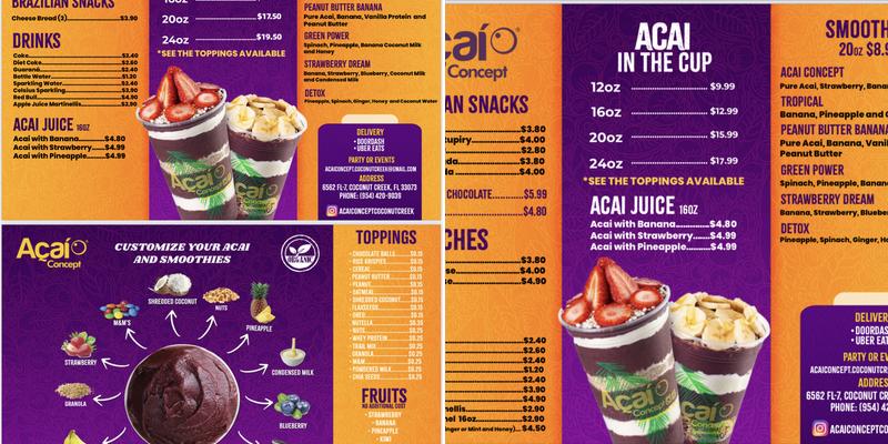 Açaí Concept Menu