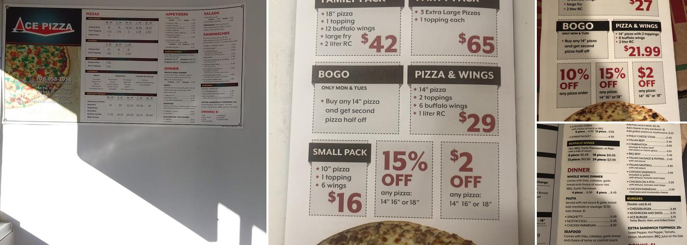 Ace Pizza Menu