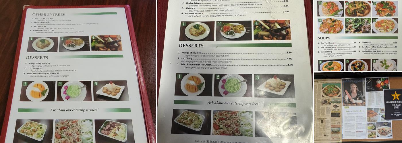 Aim Thai Restaurant Menu