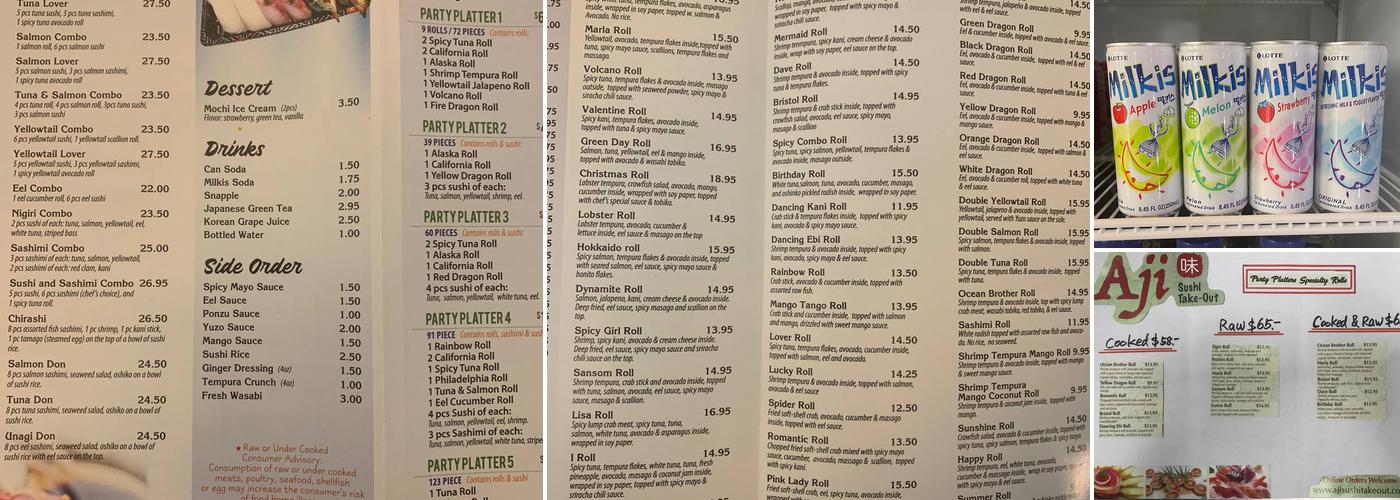 Aji Sushi Menu