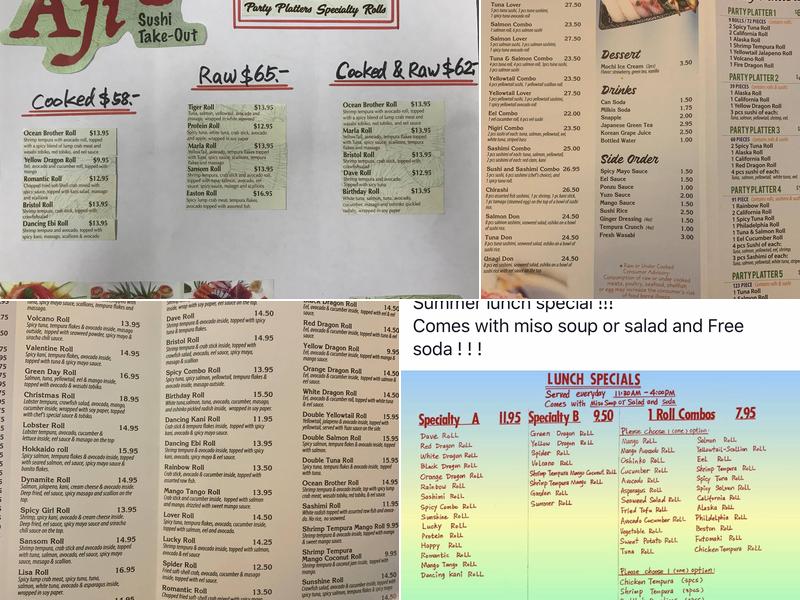 Aji Sushi Menu