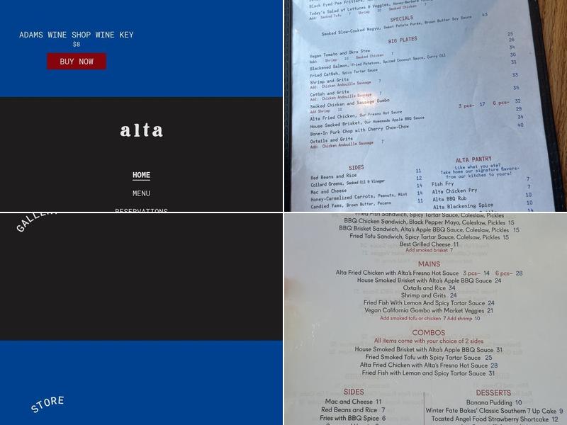 Alta Menu