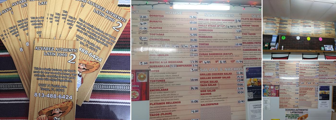Alvarez Authentic Latin Food 2 Menu