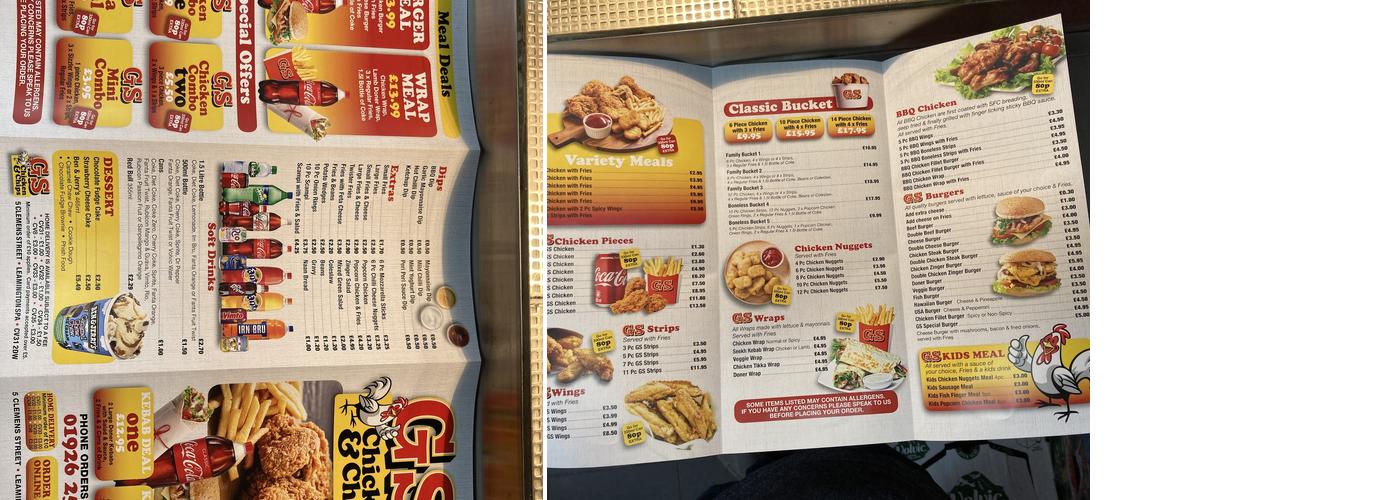 GS Chicken And Chips Menu