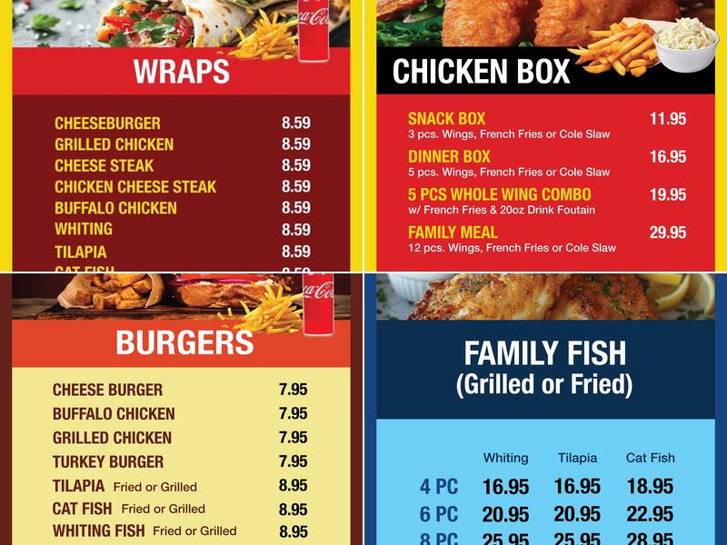 America's Best Wings & Seafood Menu