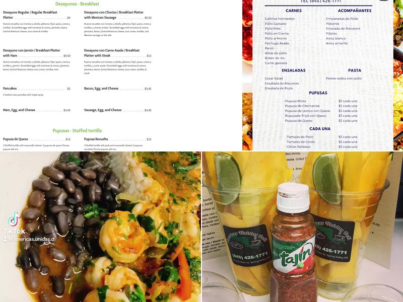 Americas Unidas Deli Menu