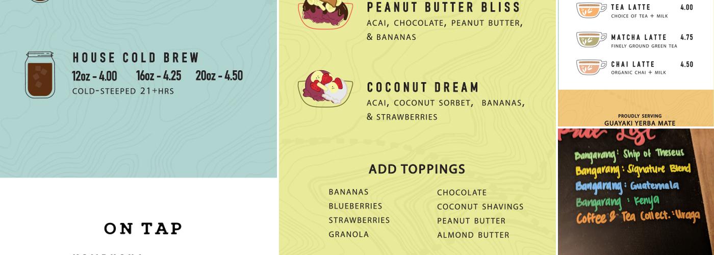 AOSA Coffee Menu