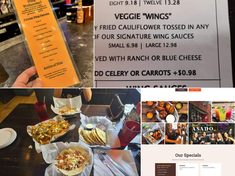 Asado Wing & Taco Company Menu