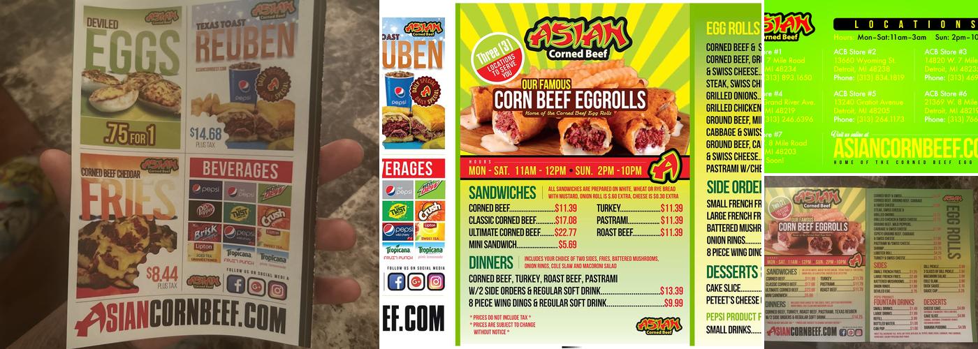 Asian Corned Beef Menu