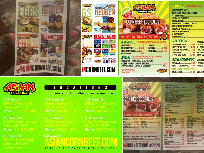 Asian Corned Beef Menu