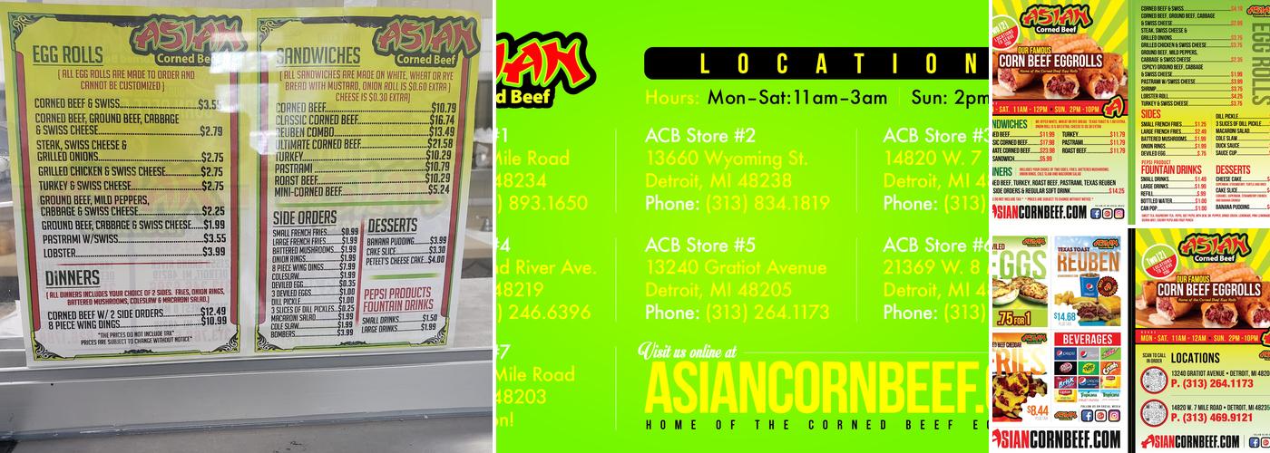 Asian Corned Beef Gratiot Menu