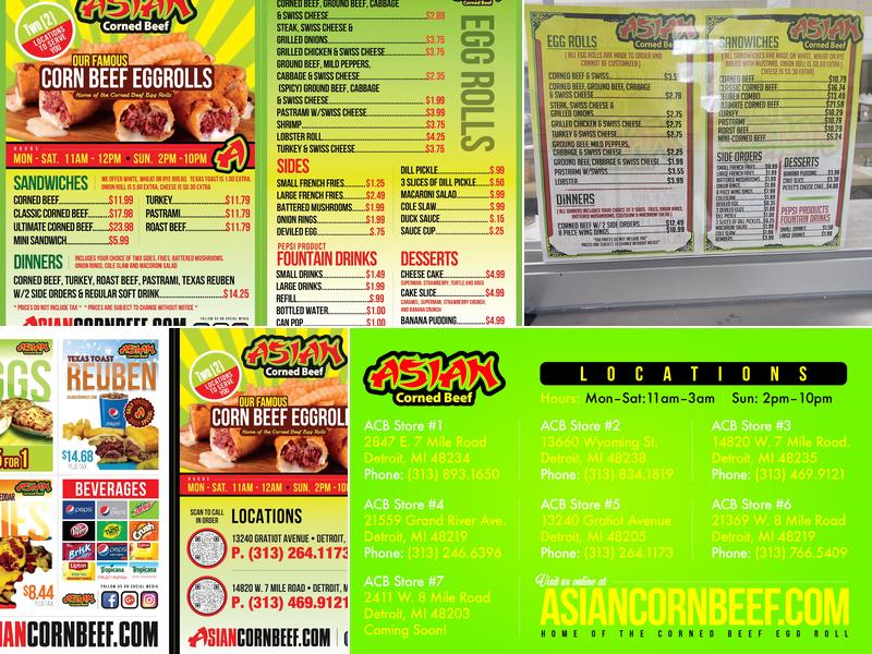 Asian Corned Beef Gratiot Menu