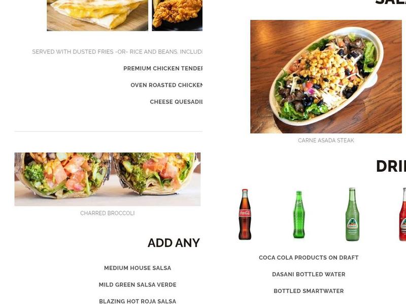 Austin's Burritos Menu
