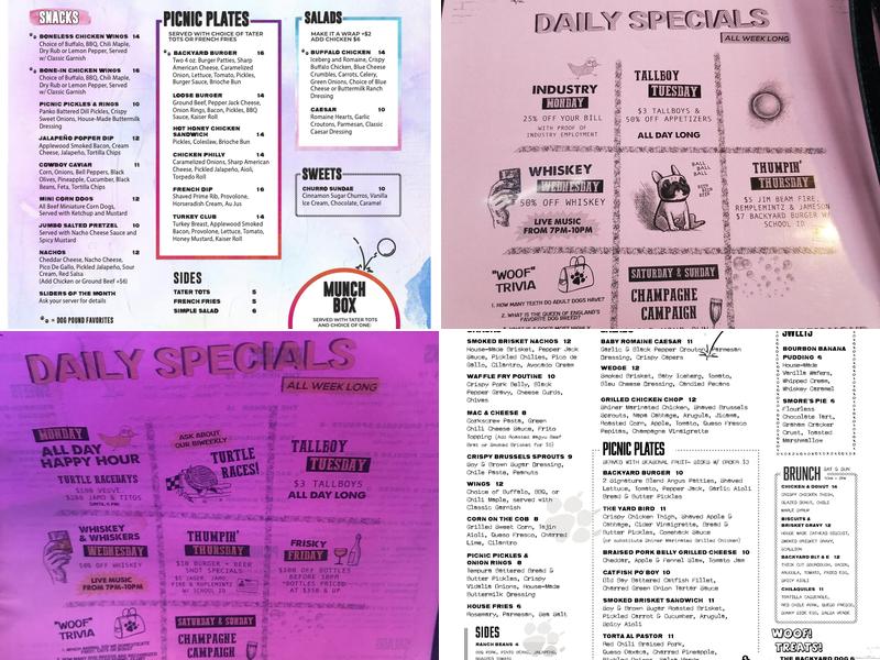 Backyard Menu