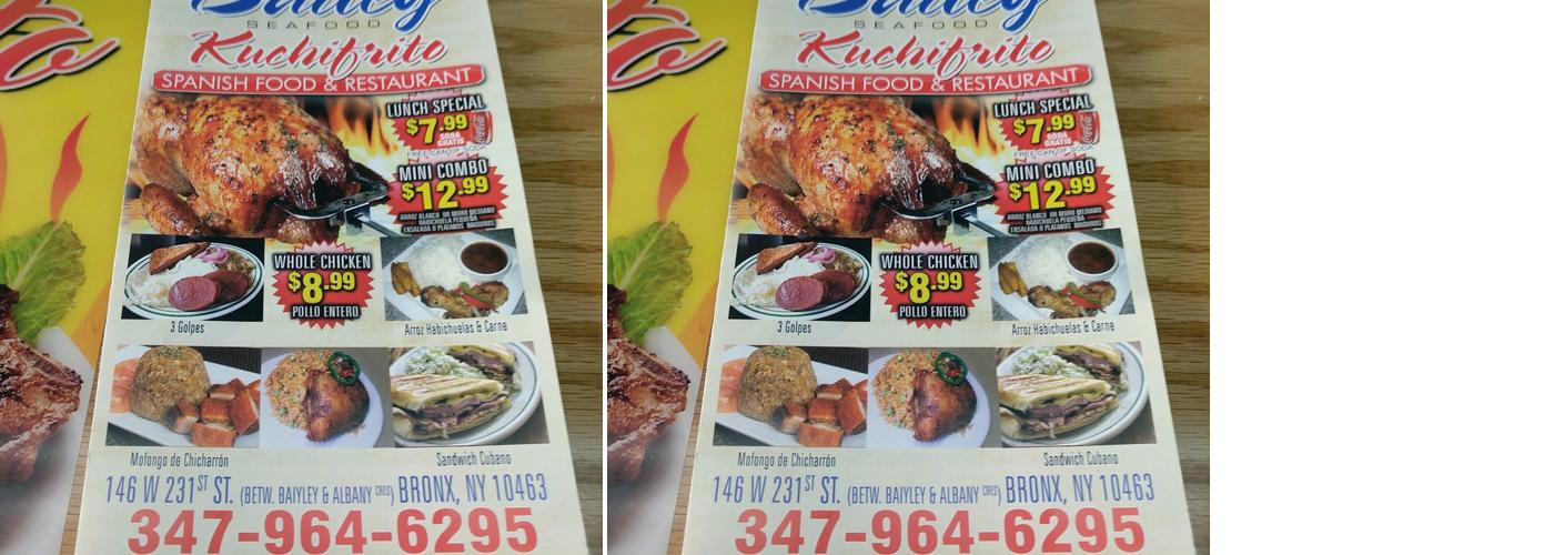 Bailey Seafood Kuchifrito Restaurant Menu