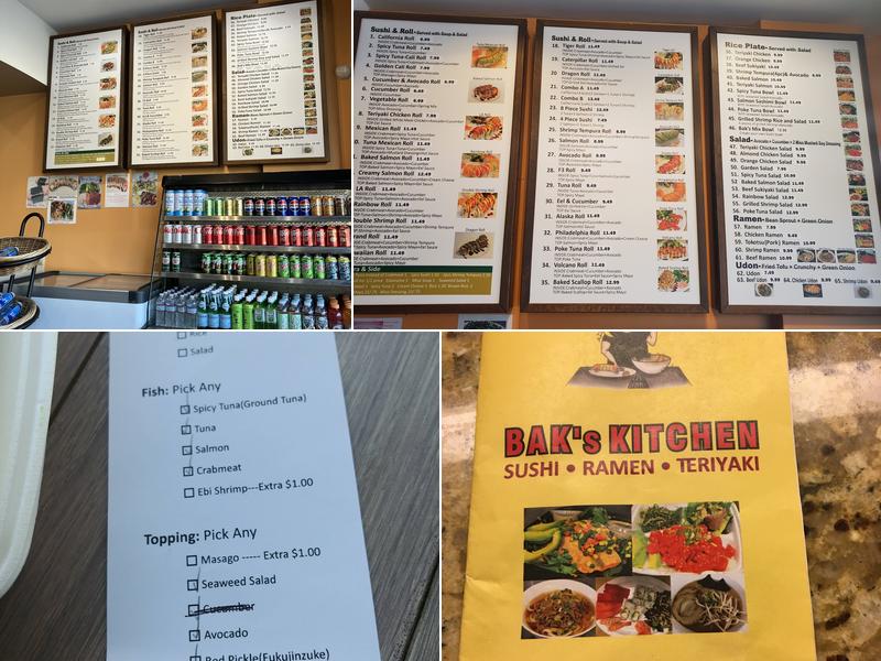 Bak's Kitchen Menu