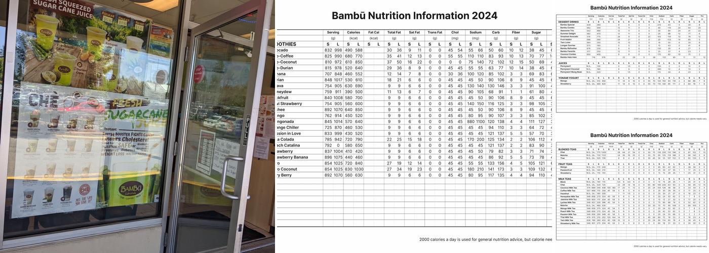 Bambū Desserts & Drinks Menu