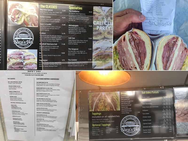 Bara's Deli Menu