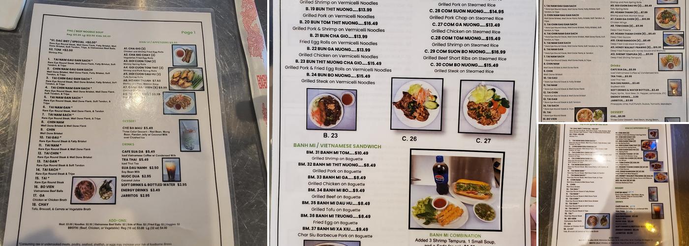 Basil Authentic Vietnamese Cuisine Menu